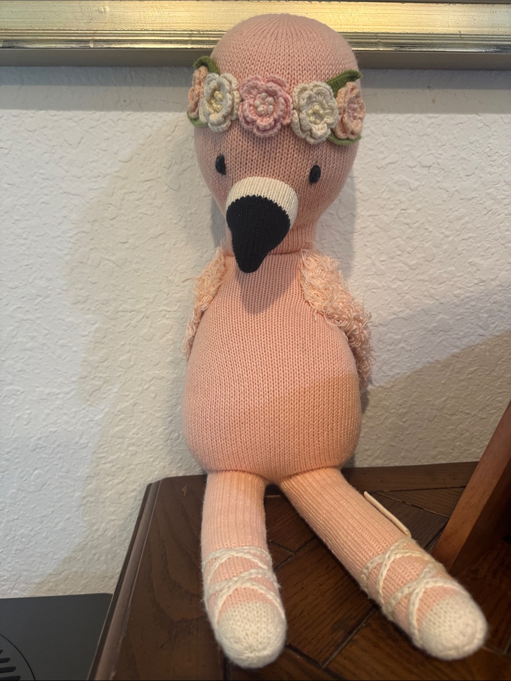 Cuddle + Kind Penelope the Flamingo Toy with Floral Headband
